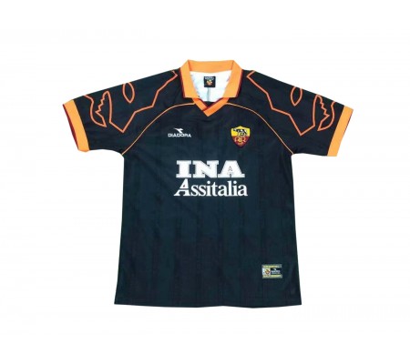 Roma 99/00 Away Black Soccer Jersey